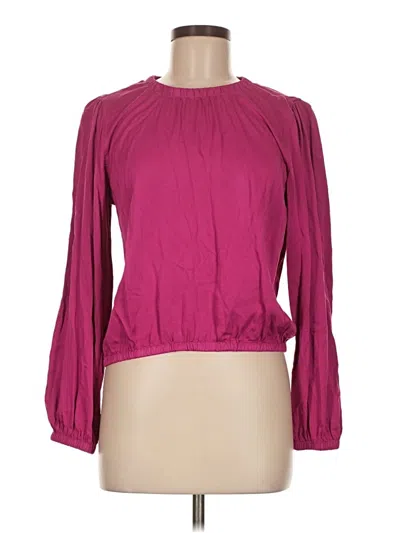 Pre-owned Cloth & Stone Long Sleeve Blouse In Burgundy