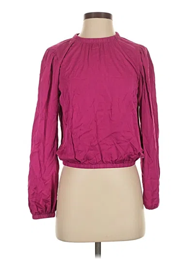 Pre-owned Cloth & Stone Long Sleeve Blouse In Burgundy