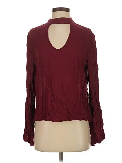 Pre-owned Cloth & Stone Long Sleeve Blouse In Burgundy