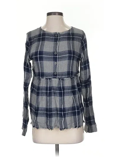 Pre-owned Cloth & Stone Long Sleeve Blouse In Gray