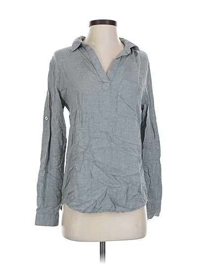 Pre-owned Cloth & Stone Long Sleeve Blouse In Gray