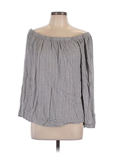 Pre-owned Cloth & Stone Long Sleeve Blouse In Gray