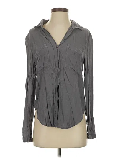 Pre-owned Cloth & Stone Long Sleeve Blouse In Gray