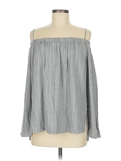 Pre-owned Cloth & Stone Long Sleeve Blouse In Gray