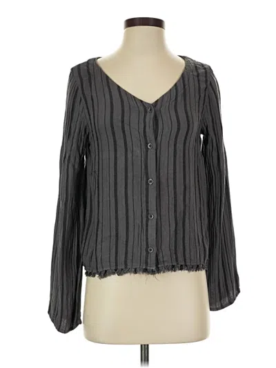 Pre-owned Cloth & Stone Long Sleeve Blouse In Gray