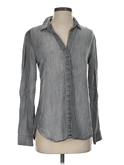 Pre-owned Cloth & Stone Long Sleeve Blouse In Gray