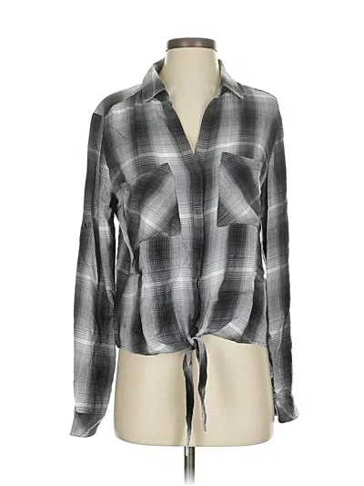 Pre-owned Cloth & Stone Long Sleeve Blouse In Gray