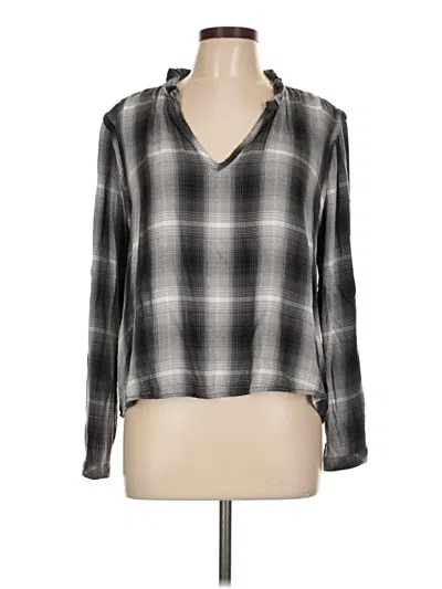 Pre-owned Cloth & Stone Long Sleeve Blouse In Gray