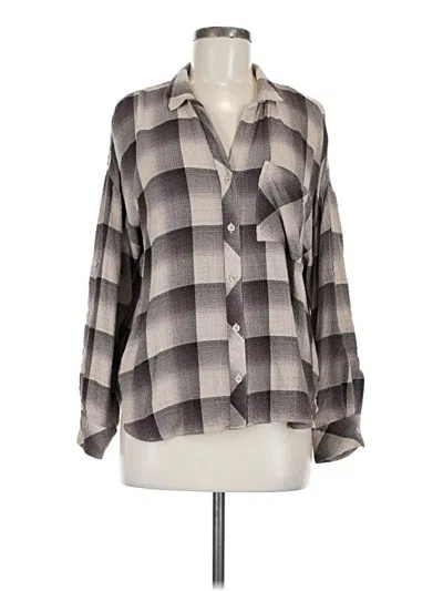 Pre-owned Cloth & Stone Long Sleeve Blouse In Gray