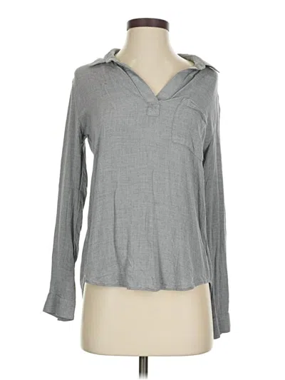 Pre-owned Cloth & Stone Long Sleeve Blouse In Gray