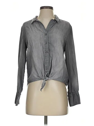 Pre-owned Cloth & Stone Long Sleeve Blouse In Gray