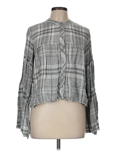 Pre-owned Cloth & Stone Long Sleeve Blouse In Gray