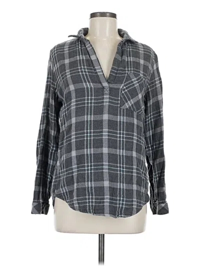 Pre-owned Cloth & Stone Long Sleeve Blouse In Gray
