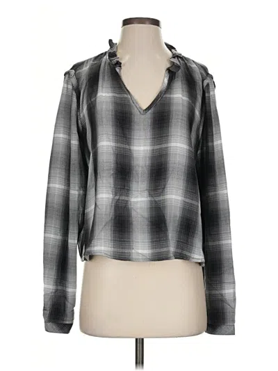 Pre-owned Cloth & Stone Long Sleeve Blouse In Gray