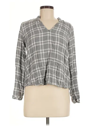 Pre-owned Cloth & Stone Long Sleeve Blouse In Gray