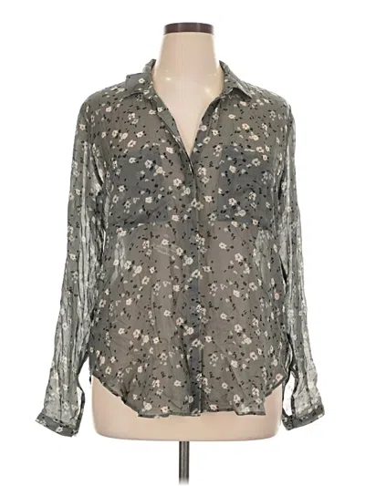 Pre-owned Cloth & Stone Long Sleeve Blouse In Gray