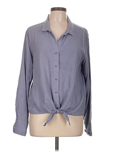 Pre-owned Cloth & Stone Long Sleeve Blouse In Gray