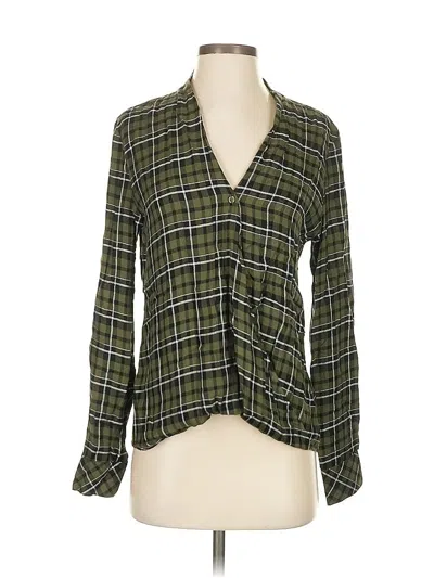 Pre-owned Cloth & Stone Long Sleeve Blouse In Green