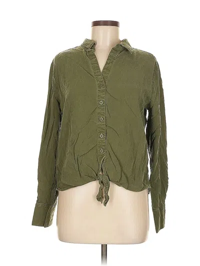 Pre-owned Cloth & Stone Long Sleeve Blouse In Green