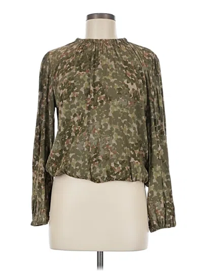 Pre-owned Cloth & Stone Long Sleeve Blouse In Green