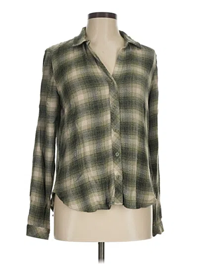 Pre-owned Cloth & Stone Long Sleeve Blouse In Green