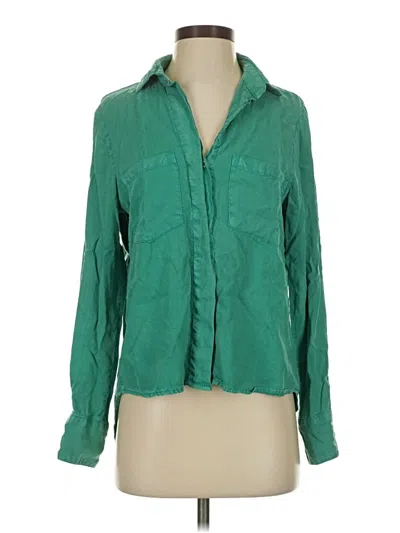 Pre-owned Cloth & Stone Long Sleeve Blouse In Green
