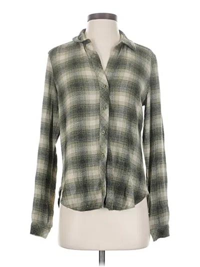 Pre-owned Cloth & Stone Long Sleeve Blouse In Green