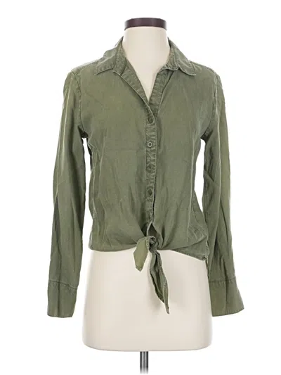 Pre-owned Cloth & Stone Long Sleeve Blouse In Green