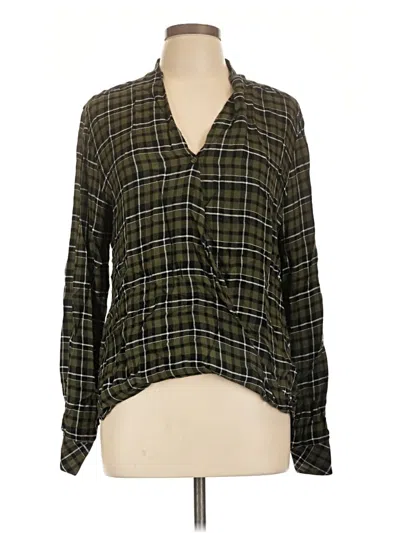 Pre-owned Cloth & Stone Long Sleeve Blouse In Green