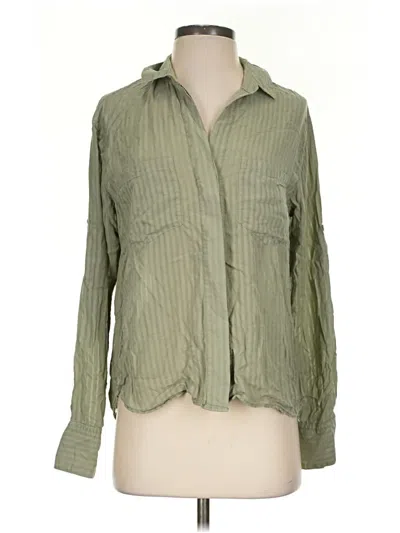 Pre-owned Cloth & Stone Long Sleeve Blouse In Green