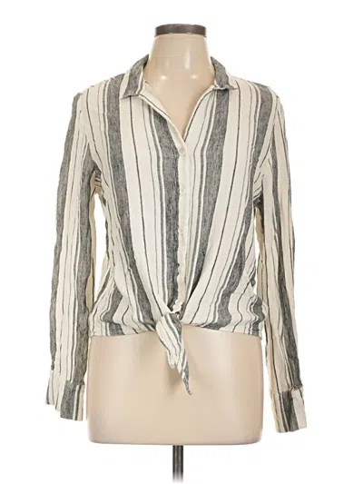 Pre-owned Cloth & Stone Long Sleeve Blouse In Ivory