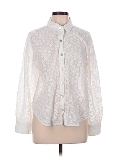 Pre-owned Cloth & Stone Long Sleeve Blouse In Ivory