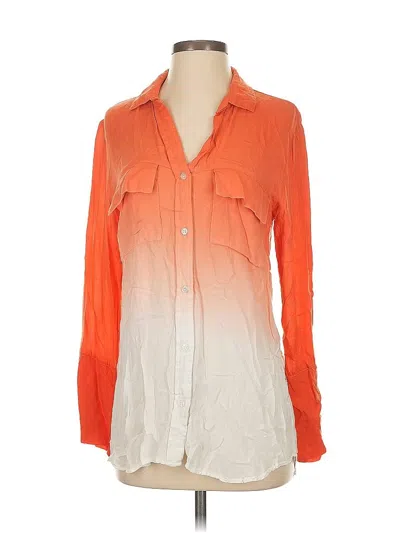Pre-owned Cloth & Stone Long Sleeve Blouse In Orange