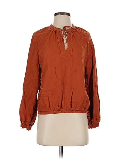 Pre-owned Cloth & Stone Long Sleeve Blouse In Orange