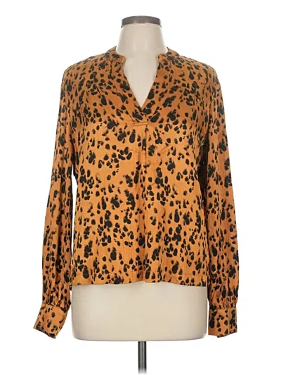 Pre-owned Cloth & Stone Long Sleeve Blouse In Orange