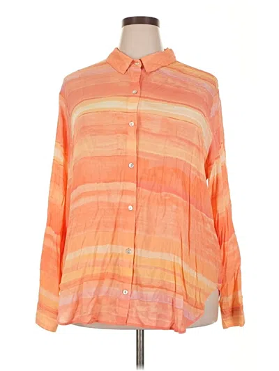 Cloth & Stone Long Sleeve Blouse In Orange