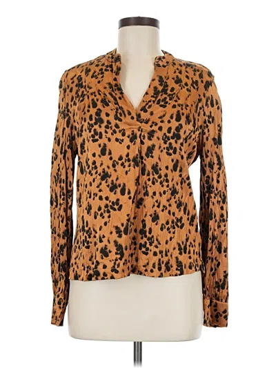 Pre-owned Cloth & Stone Long Sleeve Blouse In Orange