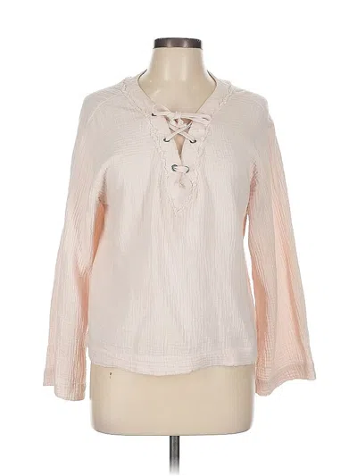 Pre-owned Cloth & Stone Long Sleeve Blouse In Pink