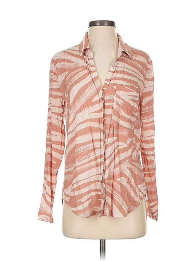 Pre-owned Cloth & Stone Long Sleeve Blouse In Pink