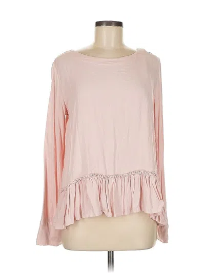 Pre-owned Cloth & Stone Long Sleeve Blouse In Pink