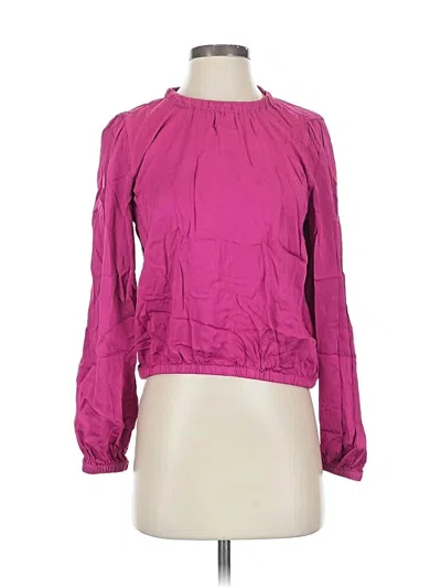 Pre-owned Cloth & Stone Long Sleeve Blouse In Pink