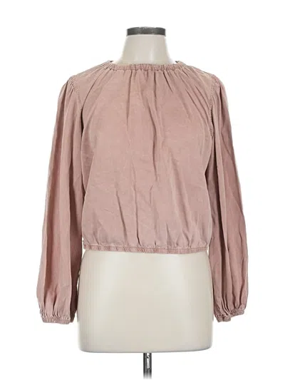 Pre-owned Cloth & Stone Long Sleeve Blouse In Pink