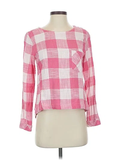 Pre-owned Cloth & Stone Long Sleeve Blouse In Pink