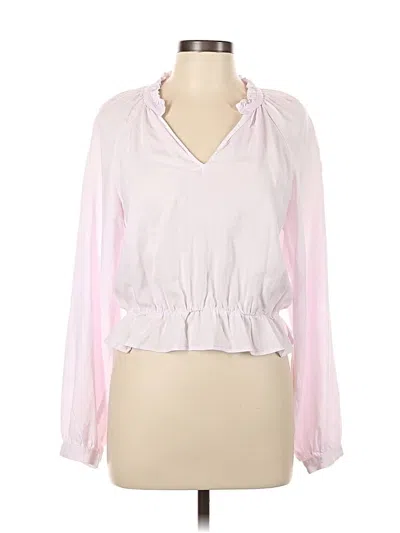 Pre-owned Cloth & Stone Long Sleeve Blouse In Pink