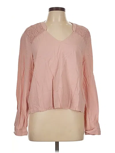 Pre-owned Cloth & Stone Long Sleeve Blouse In Pink