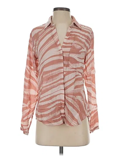 Pre-owned Cloth & Stone Long Sleeve Blouse In Pink