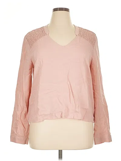 Pre-owned Cloth & Stone Long Sleeve Blouse In Pink