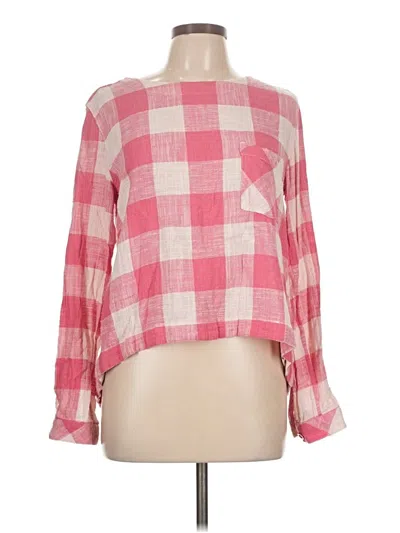 Pre-owned Cloth & Stone Long Sleeve Blouse In Pink
