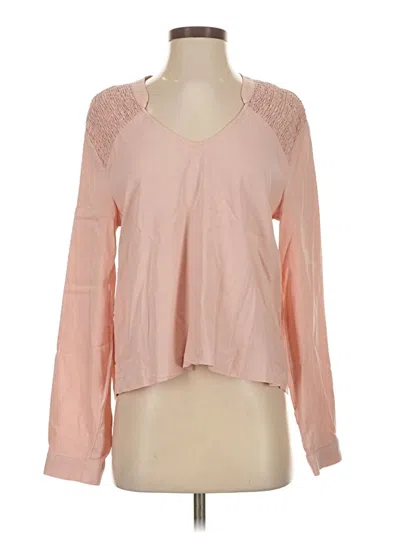 Pre-owned Cloth & Stone Long Sleeve Blouse In Pink