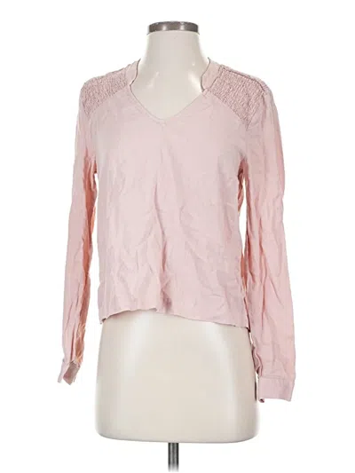 Pre-owned Cloth & Stone Long Sleeve Blouse In Pink